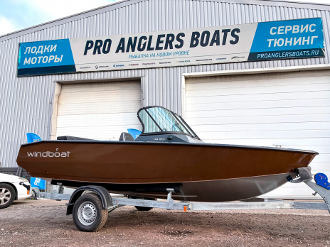 Моторная лодка Windboat 4.9 DCX (L) (серый-коричневый) - В наличии