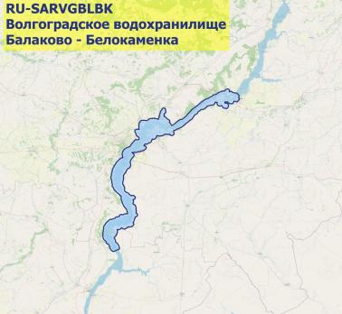 Карта глубин Волгоградское водохранилище (Балаково - Белокаменка)