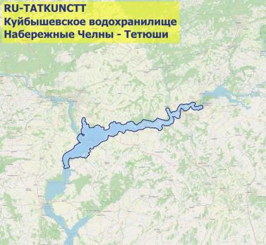 Карта глубин Куйбышевское водохранилище (Набережные Челны - Тетюши)