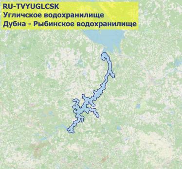 Карта глубин Угличское водохранилище (Дубна - Рыбинское водохранилище)