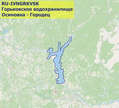 Карта глубин Горьковское водохранилище (Осиновка - Городец)