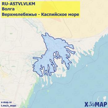 Карта глубин Волга (Верхнелебяжье - Каспийское море)