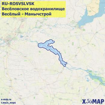 Карта глубин Весёловское водохранилище (Весёлый - Манычстрой)